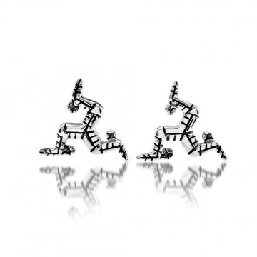 Celtic Manx Silver Stud Earrings 