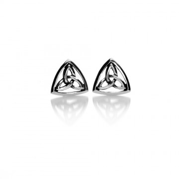 Celtic Trinity Knot Silver Stud Earrings 