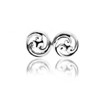 Celtic Scroll Silver Stud Earrings 