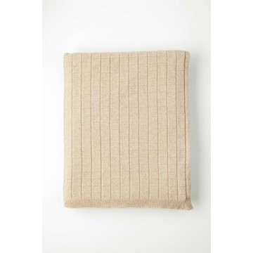 Johnston's of Elgin Cashmere Grid Throw - Natural