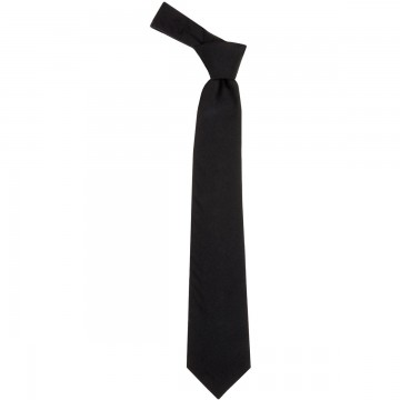 Black Plain Coloured Tartan Tie