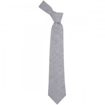 Grey Plain Coloured Wool Tie 