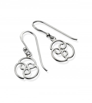 Celtic Spiral Round Sterling Silver Earrings 