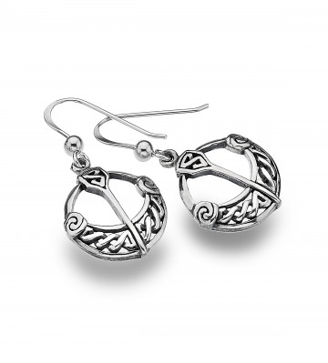 Celtic Tara Style Sterling Silver Earrings 