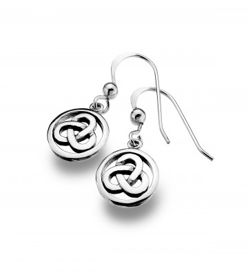 Celtic Knot in Circle Sterling Silver Earrings