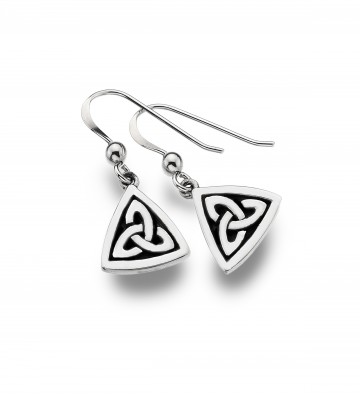 Celtic Trinity Knot Oxid Sterling Silver Earrings 