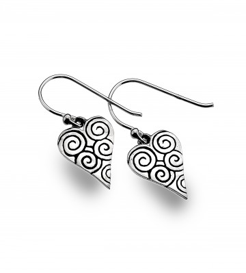Celtic Heart & Spirals Sterling Silver Earrings 
