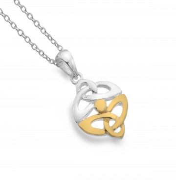 Celtic Trinity Knots Sterling Silver Pendant Necklace 