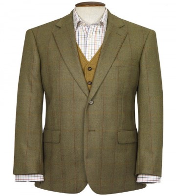 Helsinki Pure New Wool Tweed Jacket - Green Check