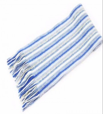 The Scarf Company Pale Blue Striped Cashmere Scarf