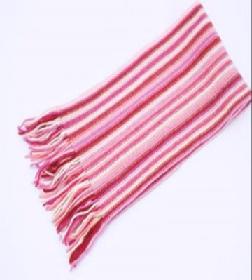 The Scarf Company Pale Pink Striped Cashmere Scarf