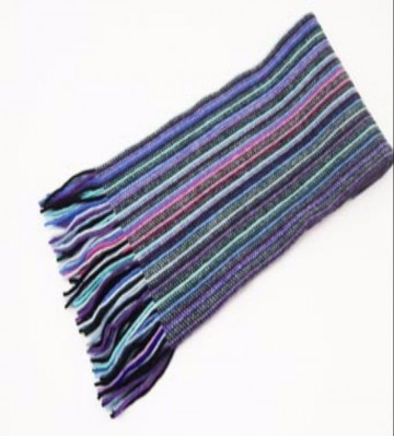 The Scarf Company Blue Striped Cashmere Scarf