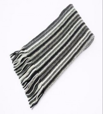 The Scarf Company Black & White Striped Cashmere Scarf
