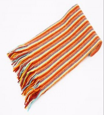 The Scarf Company Orange Striped Cashmere Scarf