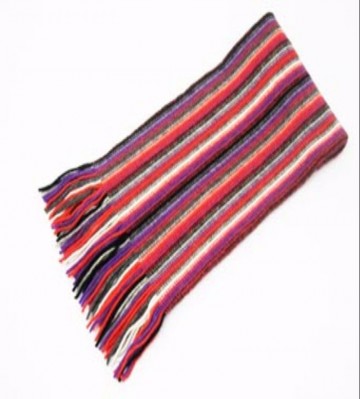 The Scarf Company Purple Striped Cashmere Scarf