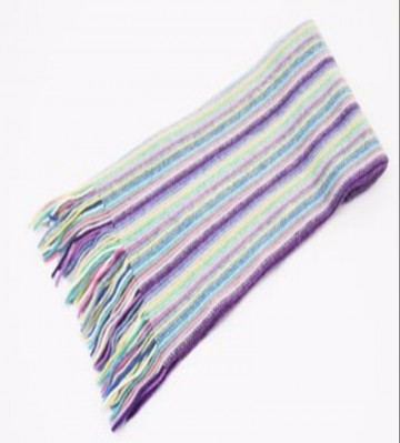 The Scarf Company Lilac Striped Cashmere Scarf