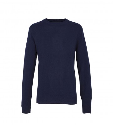 Mens Navy Crew Sweater - 100% Cashmere Made in Scotland